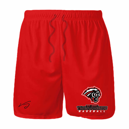 NJ THOROUGHBREDS BASEBALL ZIP SHORTS