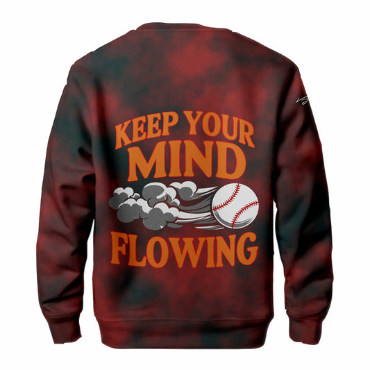 NJ THOROUGHBREDS BASEBALL “KEEP YOUR MIND FLOWING” TIE DYE CREWNECK